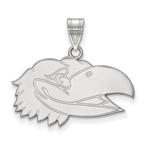 10k White Gold U. of Kansas Medium Right Profile Mascot Pendant